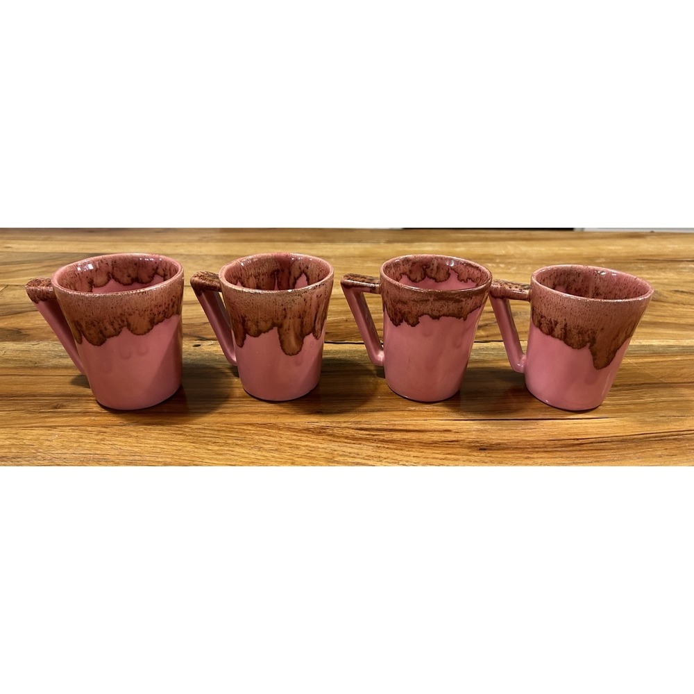 Winart Pottery Mug & Creamer Lot Pink Drip Glaze MCM Tea Coffee Cottage Core - Picture 5 of 5